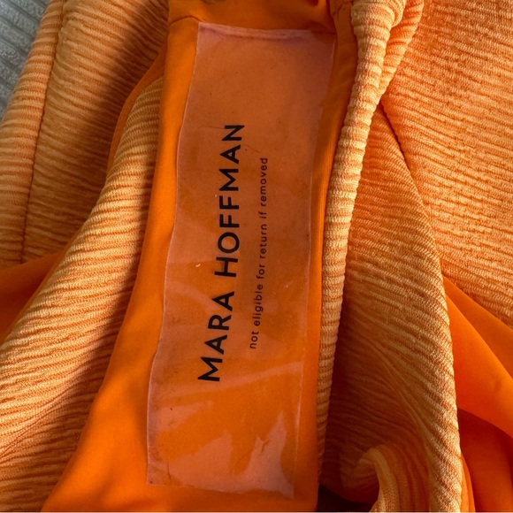 Mara Hoffman Kia One Piece Swimsuit Med Orange Ribbed Cutout Resort Vacation NWT - Picture 12 of 14